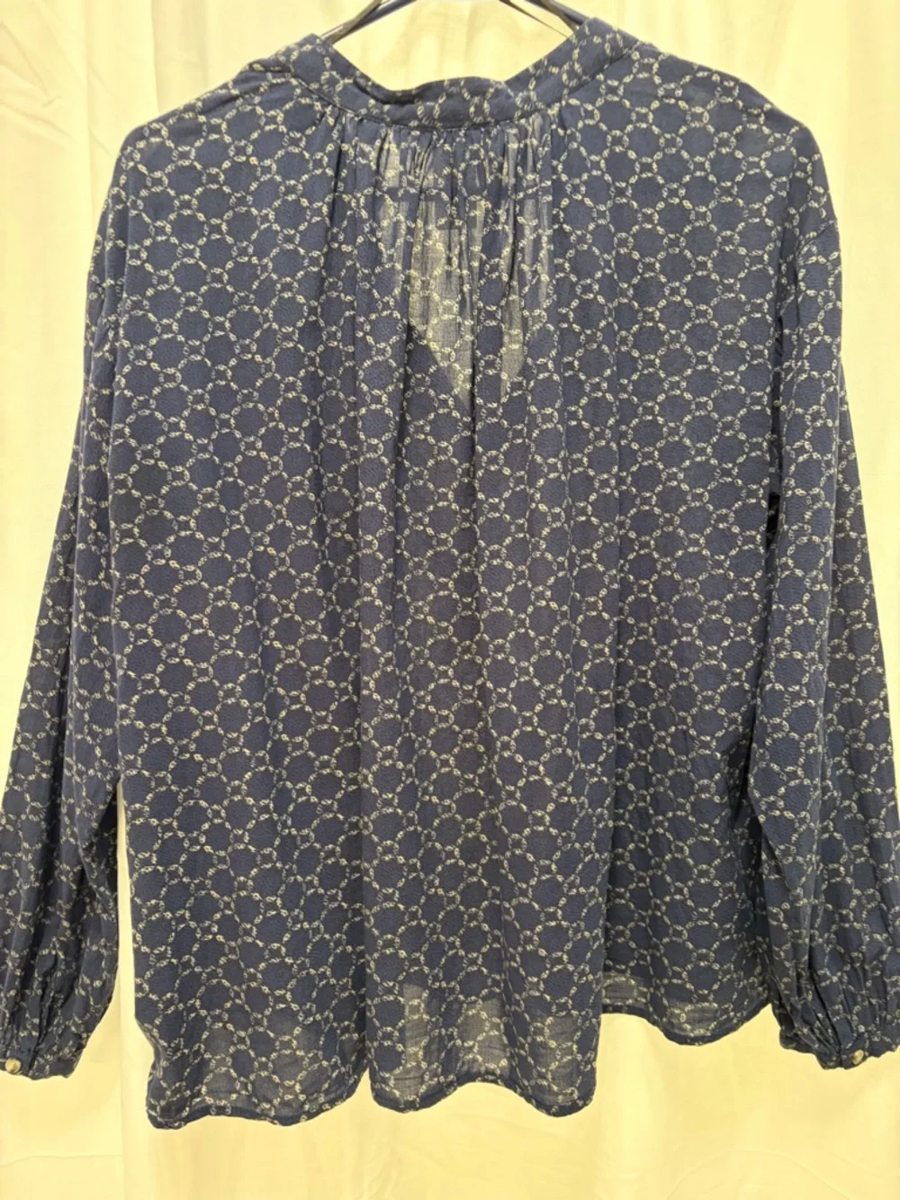 H&M Navy Blue Printed Long-Sleeve Blouse - Picture 2 of 6